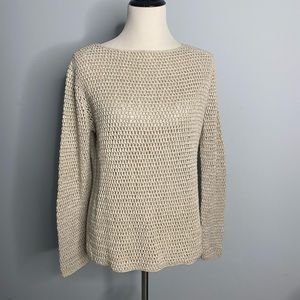 Hand knit linen blend sweater